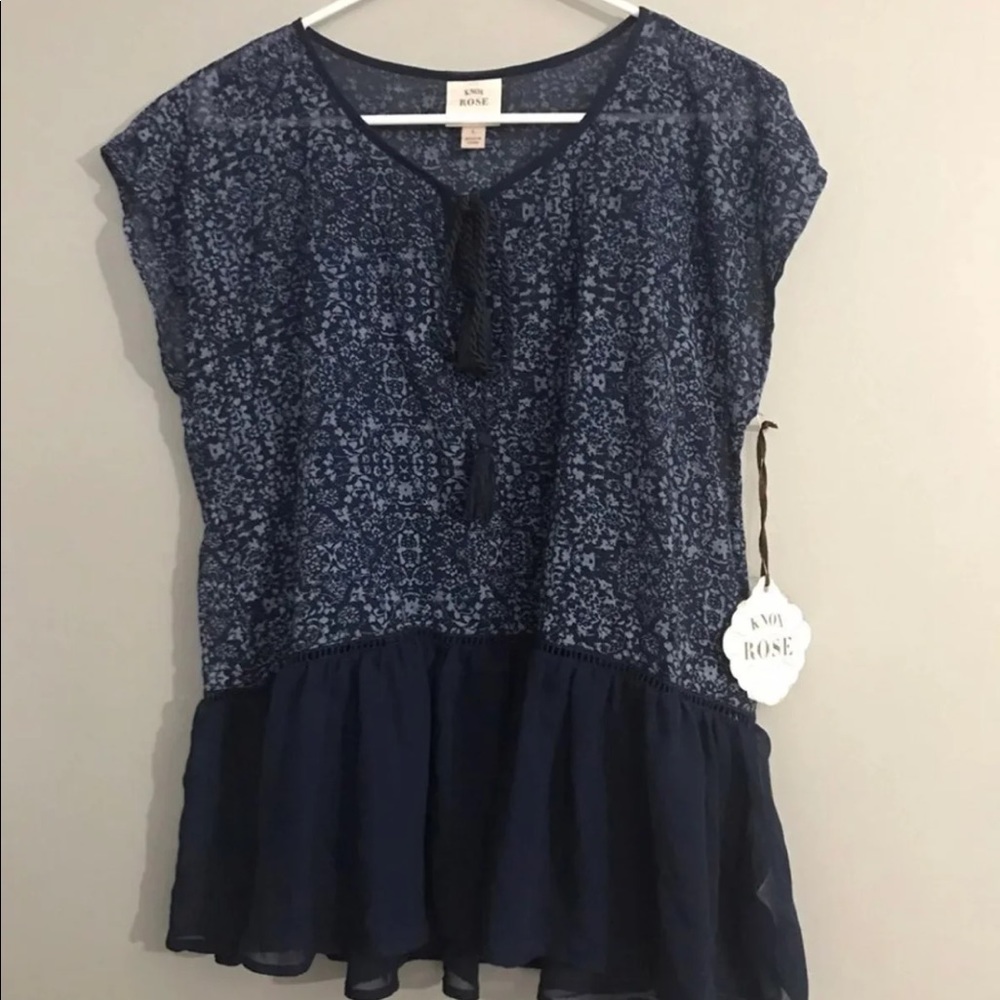 Knox Rose Women's Print to Solid Top